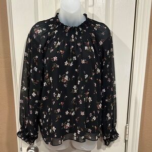 Madewell black, white and floral top. Sz Medium